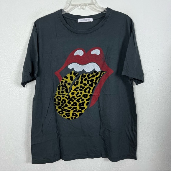 Daydreamer Rolling Stones Leopard Tongue Graphic Tee - Picture 3 of 10
